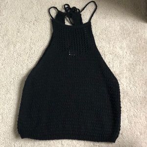 Hollister Black crotchet tank top